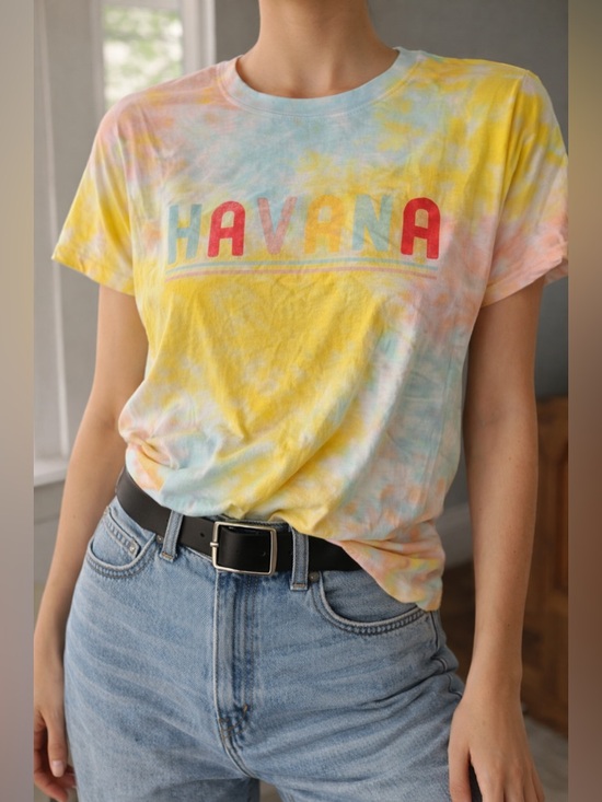Project Karma Tops - Project Karma Havana Tie Dye Tee L Retro Y2K Pastel Graphic Shirt